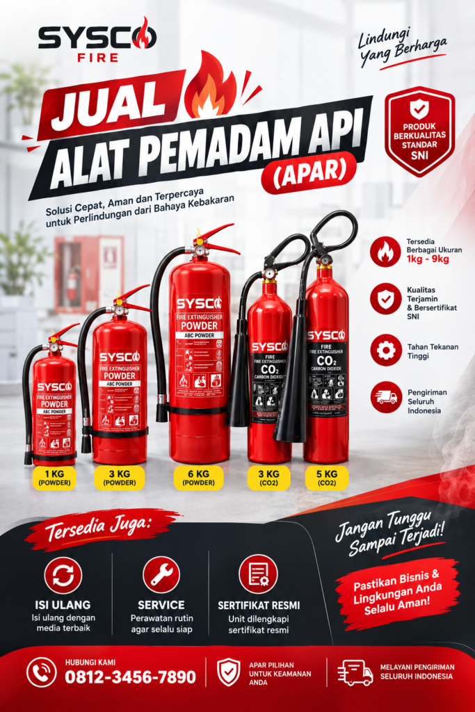 Jual APAB Powder 25kg Trolley Sysco Fire standar Damkar